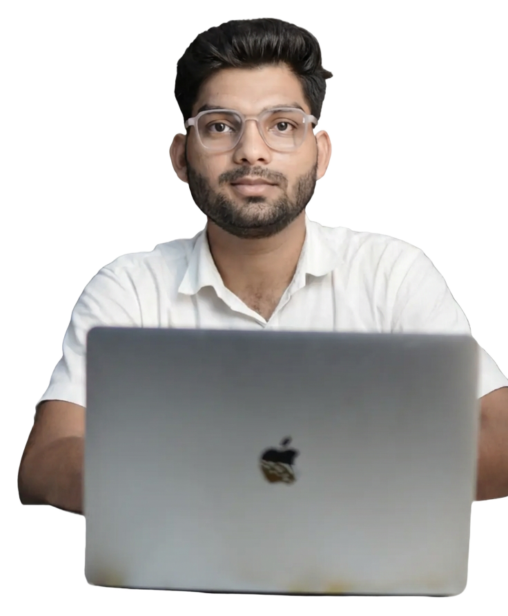 Himanshu Tiwari with laptop